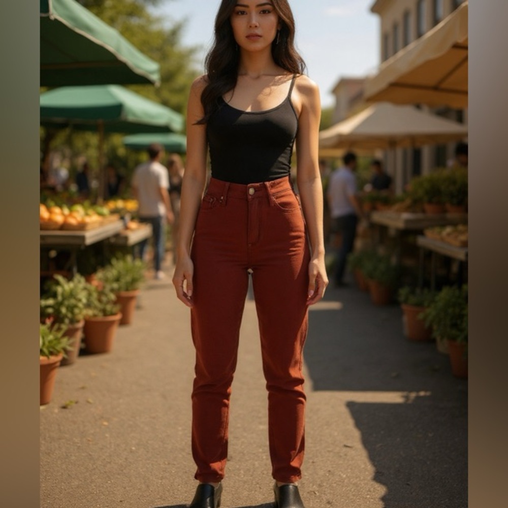 NY&C Burgundy Coated High Rise Skinny Jeans – Size 10 (NWT)!